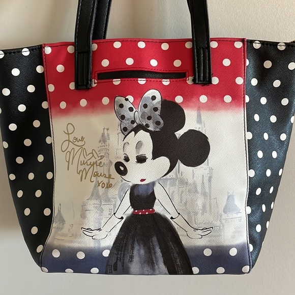 Disney Minnie Mouse Black and White Polka Dot Handbag - Picture 4 of 10